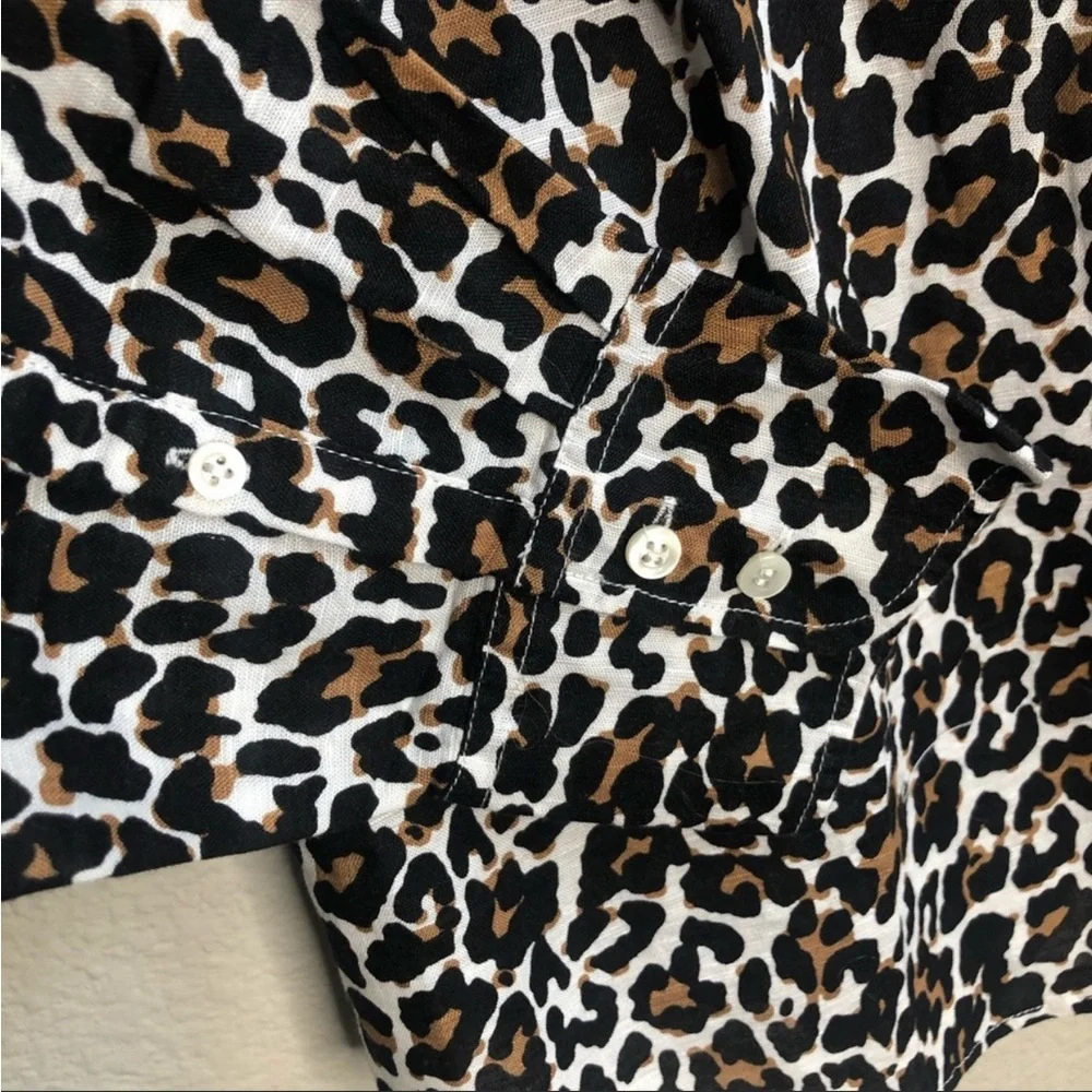 J.Crew leopard print button up shirt